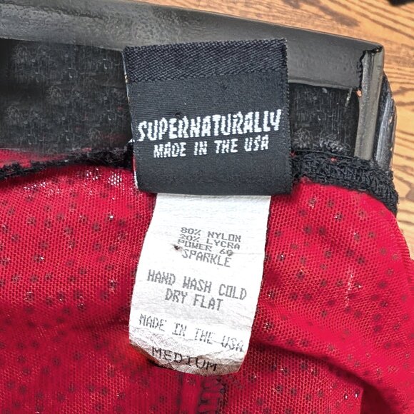 Sparkly Red & Black Top Front closure Size Medium Lucky 13 - Picture 5 of 5